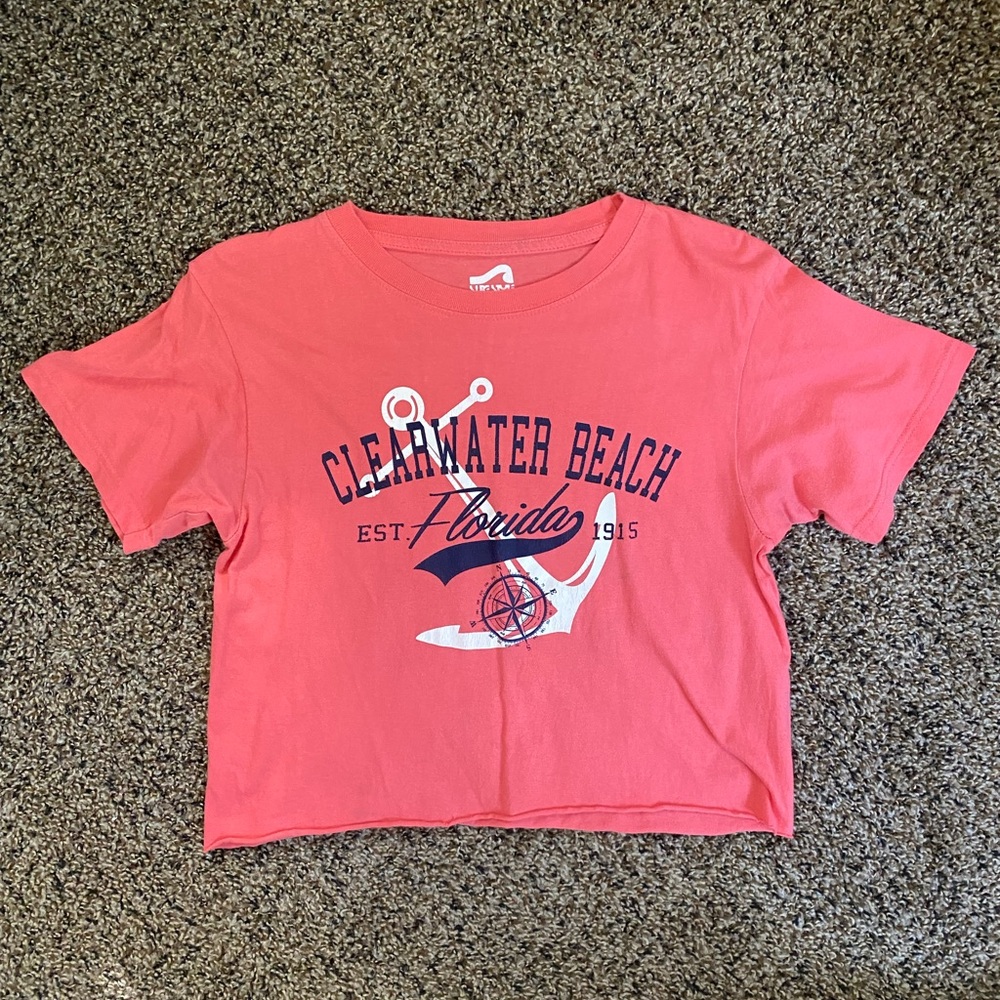 Clearwater beach Surf Style cropped tshirt